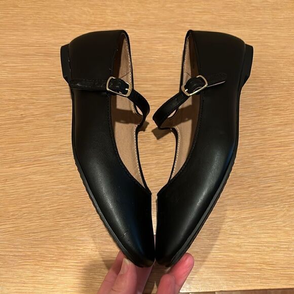 Vintage Black Square Toe ballet Mary Jane’s shoes women’s size 8 - Picture 2 of 9